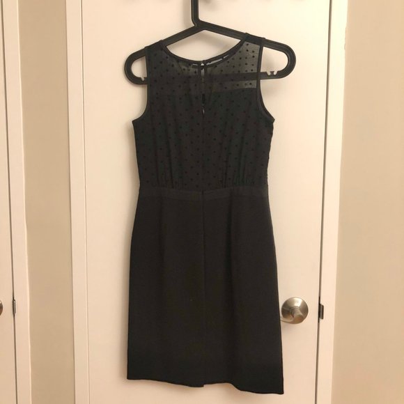 LOFT Little Black Dress with Silky Gauze - Picture 2 of 4
